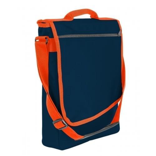 USA Made Nylon Poly Laptop Bags, Navy-Orange, LHCBA29AW0