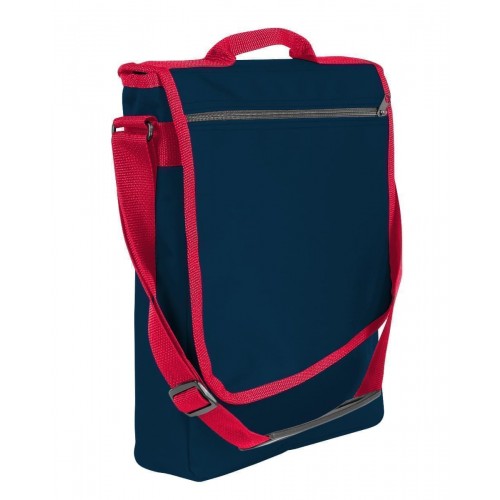 USA Made Nylon Poly Laptop Bags, Navy-Red, LHCBA29AW2