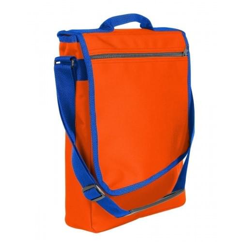 USA Made Nylon Poly Laptop Bags, Orange-Royal Blue, LHCBA29AX3
