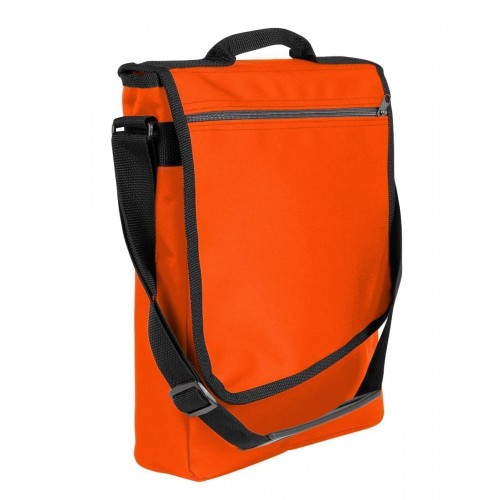 USA Made Nylon Poly Laptop Bags, Orange-Black, LHCBA29AXR