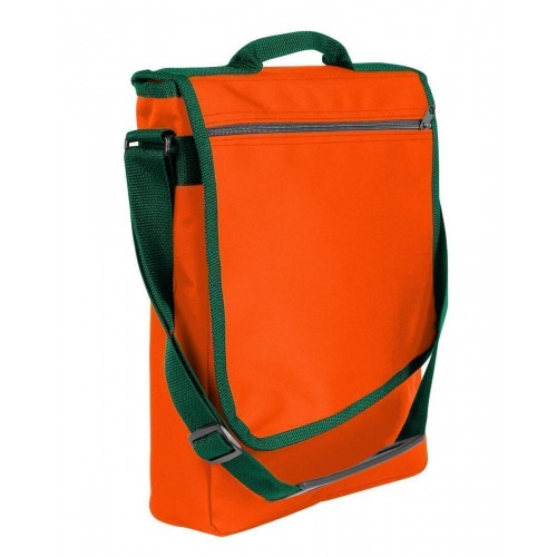 USA Made Nylon Poly Laptop Bags, Orange-Hunter Green, LHCBA29AXV USA Made Nylon Poly Laptop Bags, Orange-Hunter Green, LHCBA29AXV