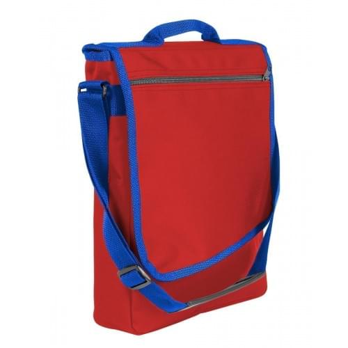 USA Made Nylon Poly Laptop Bags, Red-Royal Blue, LHCBA29AZ3