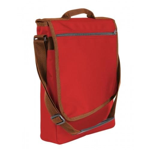 USA Made Nylon Poly Laptop Bags, Red-Brown, LHCBA29AZS