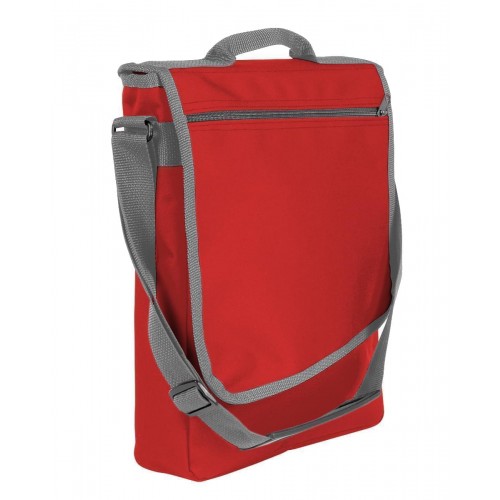 USA Made Nylon Poly Laptop Bags, Red-Graphite, LHCBA29AZT