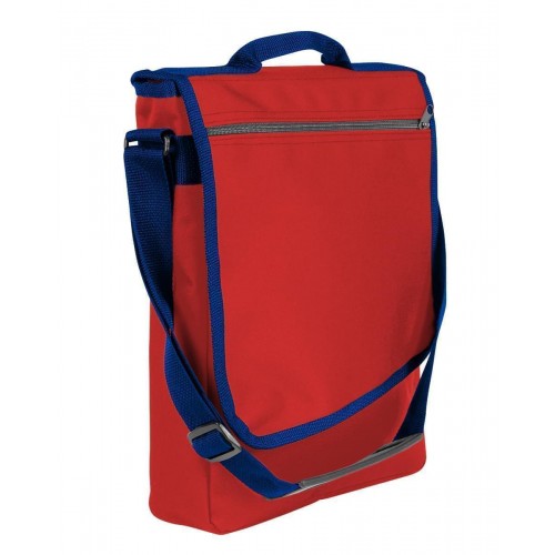 USA Made Nylon Poly Laptop Bags, Red-Navy, LHCBA29AZZ
