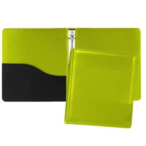 Grainedge 1" Ring Binder-Faux Leather Vinyl-Lime