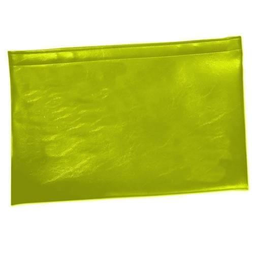Stitched Briefcase-Faux Leather Vinyl-Lime