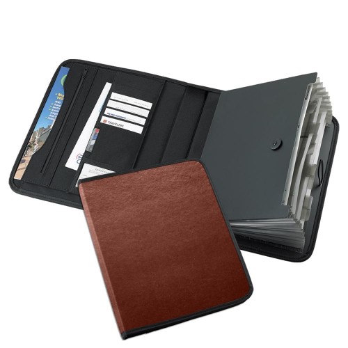 Tribeca Accordion Letter Portfolio-Matte-Brown