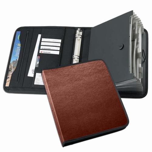 Tribeca Accordion Ring Binder-Matte-Brown