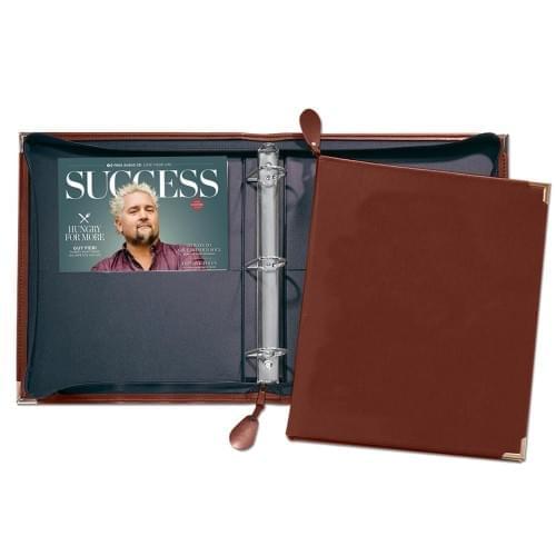 Zippered 1.5" D Ring Binder-Matte-Brown