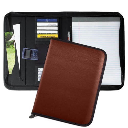 Tribeca Letter Zipper Portfolio-Matte-Brown Tribeca Letter Zipper Portfolio-Matte-Brown