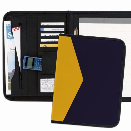 Tribeca 2-Tone Letter Folder-600 Denier Nylon and Faux Leather Vinyl-Navy / Gold Tribeca 2-Tone Letter Folder-600 Denier Nylon and Faux Leather Vinyl-Navy / Gold