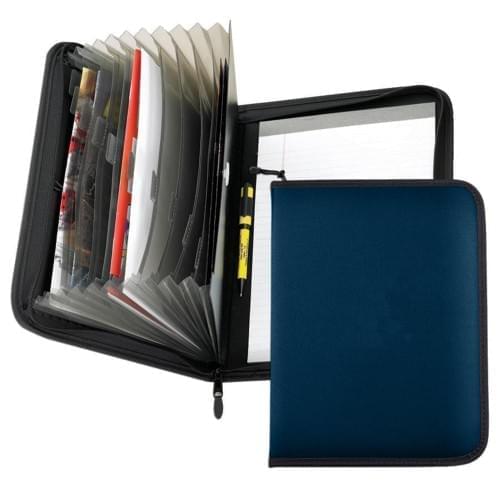 Accordion Zipper Folder-Nylon-Navy