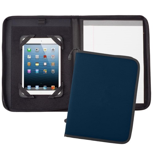 Tribeca Tablet Folio with Zipper Closure-Nylon-Navy Tribeca Tablet Folio with Zipper Closure-Nylon-Navy