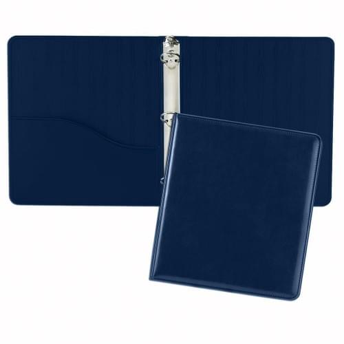 Grainedge 1/2" Ring Binder-Faux Leather Vinyl-Navy