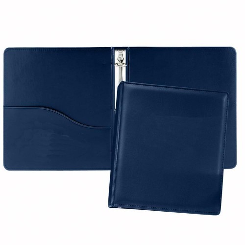Grainedge 1" Ring Binder-Faux Leather Vinyl-Navy