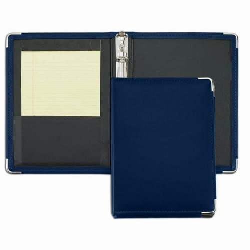 Noble Junior 3/4" Ring Binder-Faux Leather Vinyl-Navy