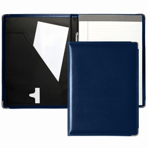 Noble Letter Folder-Faux Leather Vinyl-Navy