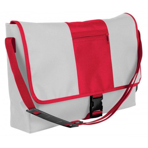 USA Made Nylon Poly Dad Shoulder Bags, White-Red, OHEDA19A3L
