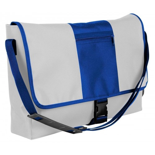 USA Made Nylon Poly Dad Shoulder Bags, White-Royal Blue, OHEDA19A3M