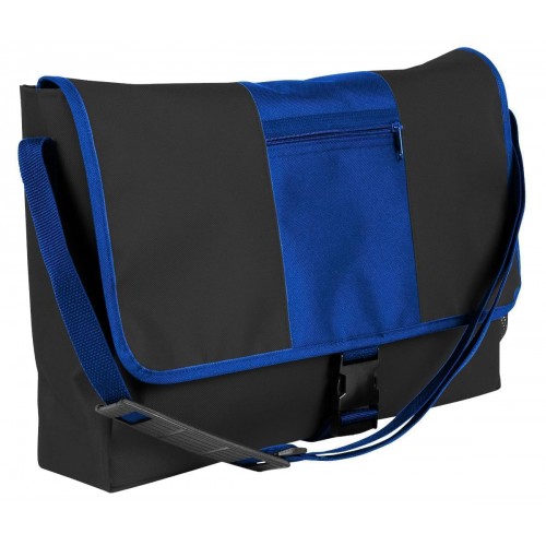 USA Made Nylon Poly Dad Shoulder Bags, Black-Royal Blue, OHEDA19AOM