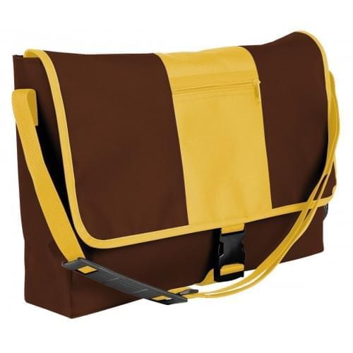 USA Made Nylon Poly Dad Shoulder Bags, Brown-Gold, OHEDA19APQ