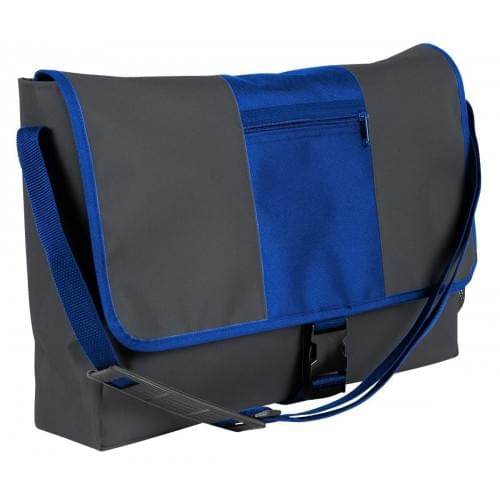 USA Made Nylon Poly Dad Shoulder Bags, Graphite-Royal Blue, OHEDA19ARM