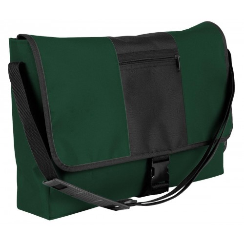USA Made Nylon Poly Dad Shoulder Bags, Hunter Green-Black, OHEDA19ASC