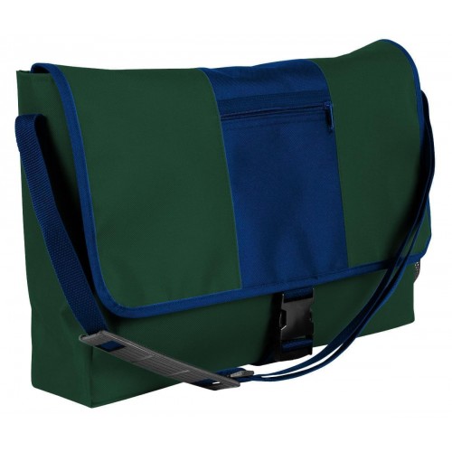 USA Made Nylon Poly Dad Shoulder Bags, Hunter Green-Navy, OHEDA19ASI