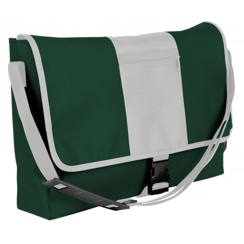 USA Made Nylon Poly Dad Shoulder Bags, Hunter Green-White, OHEDA19ASP