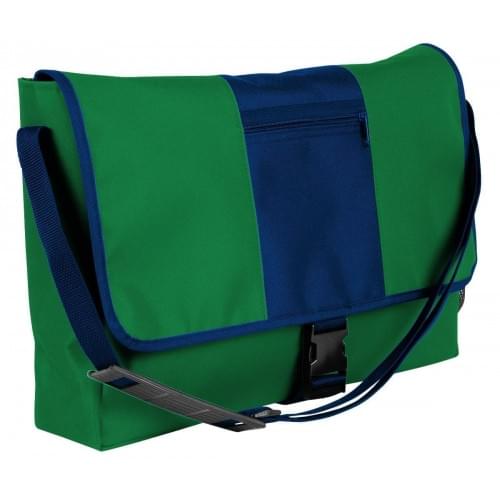 USA Made Nylon Poly Dad Shoulder Bags, Kelly Green-Navy, OHEDA19ATI