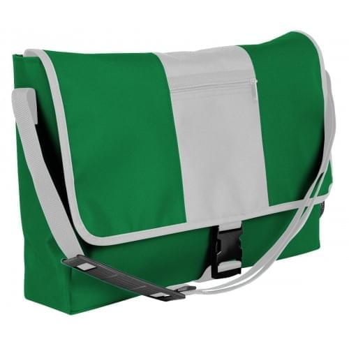 USA Made Nylon Poly Dad Shoulder Bags, Kelly Green-White, OHEDA19ATP