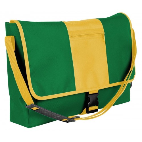 USA Made Nylon Poly Dad Shoulder Bags, Kelly Green-Gold, OHEDA19ATQ