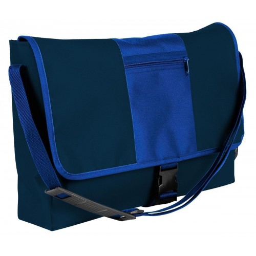 USA Made Nylon Poly Dad Shoulder Bags, Navy-Royal Blue, OHEDA19AWM
