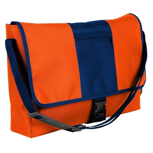USA Made Nylon Poly Dad Shoulder Bags, Orange-Navy, OHEDA19AXI