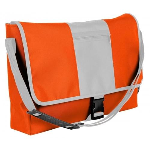 USA Made Nylon Poly Dad Shoulder Bags, Orange-White, OHEDA19AXP