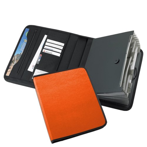 Tribeca-Accordion Portfolio-600 Denier Nylon or Faux Leather Vinyl-Orange Tribeca-Accordion Portfolio-600 Denier Nylon or Faux Leather Vinyl-Orange