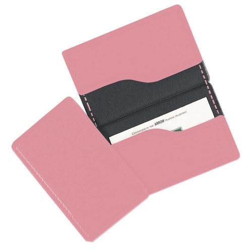 Card Case-Faux Leather Vinyl-Pink Card Case-Faux Leather Vinyl-Pink