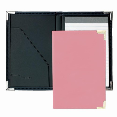 Stitched Junior Folder-Faux Leather Vinyl-Pink