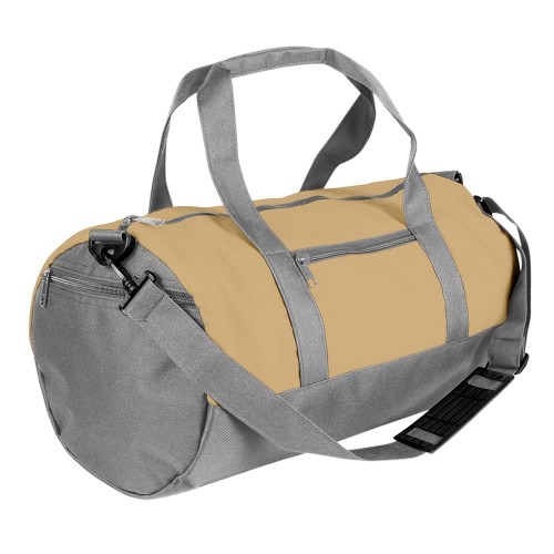 USA Made Nylon Poly Athletic Barrel Bags, Khaki-Grey, PMLXZ2AA2N USA Made Nylon Poly Athletic Barrel Bags, Khaki-Grey, PMLXZ2AA2N