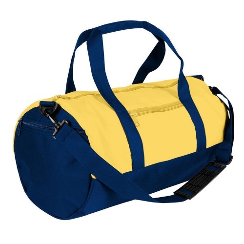USA Made Nylon Poly Athletic Barrel Bags, Gold-Navy, PMLXZ2AA4I