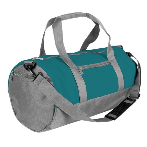USA Made Nylon Poly Athletic Barrel Bags, Turquoise-Grey, PMLXZ2AA9N USA Made Nylon Poly Athletic Barrel Bags, Turquoise-Grey, PMLXZ2AA9N