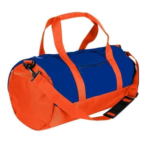 USA Made Canvas Equipment Duffle Bags, Royal Blue-Orange, PMLXZ2AAFJ