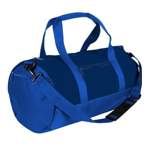 USA Made Heavy Canvas Athletic Barrel Bags, Navy-Royal Blue, PMLXZ2AAM3