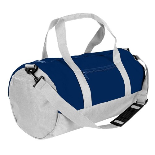 USA Made Heavy Canvas Athletic Barrel Bags, Navy-White, PMLXZ2AAM4