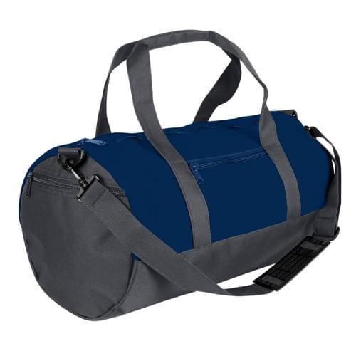 USA Made Heavy Canvas Athletic Barrel Bags, Navy-Graphite, PMLXZ2AAMT