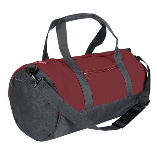 USA Made Nylon Poly Athletic Barrel Bags, Burgundy-Graphite, PMLXZ2AAQF USA Made Nylon Poly Athletic Barrel Bags, Burgundy-Graphite, PMLXZ2AAQF