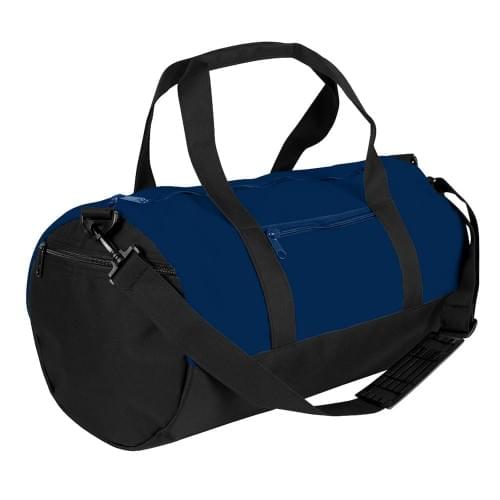 USA Made Nylon Poly Athletic Barrel Bags, Navy-Black, PMLXZ2AAWC