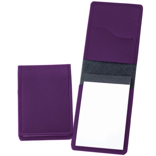 Stitched Memo Pad-Faux Leather Vinyl-Purple