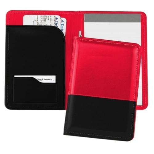 Duplex Junior Folder-Faux Leather Vinyl-Red / Black